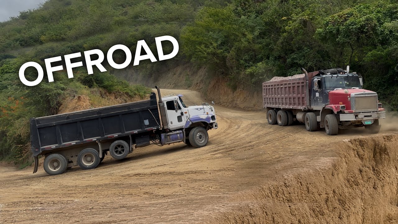 Trucks navigate rough off-road terrain while transporting heavy loads. Gypsum S2•E1