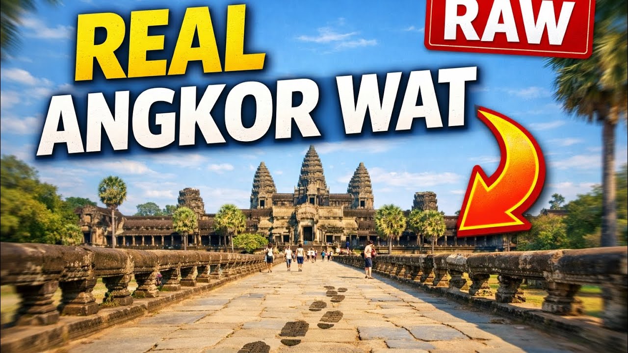 RAW | UNCUT - Angkor Wat Rainbow Bridge Walk - Krong Siem Reap - Cambodia