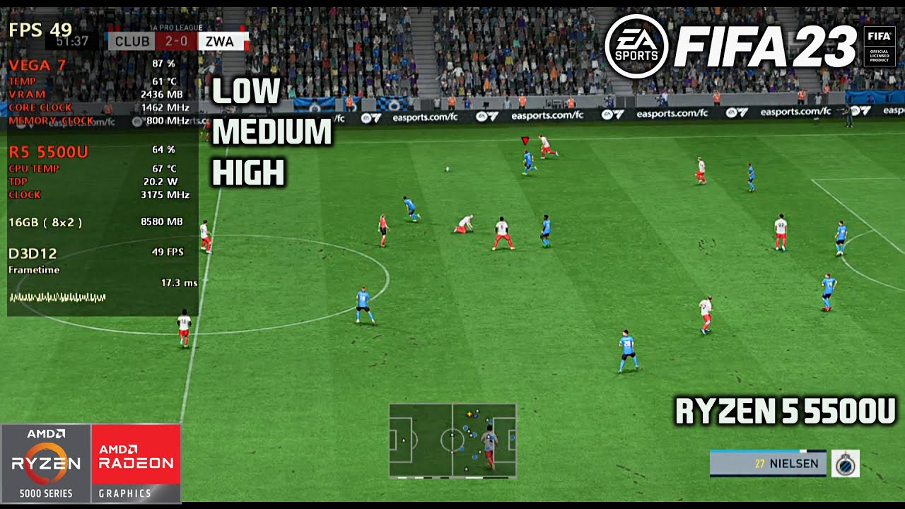 EA SPORTS FIFA 23 - RYZEN 5 5500U - 16GB RAM - VEGA 7 - BENCHMARK