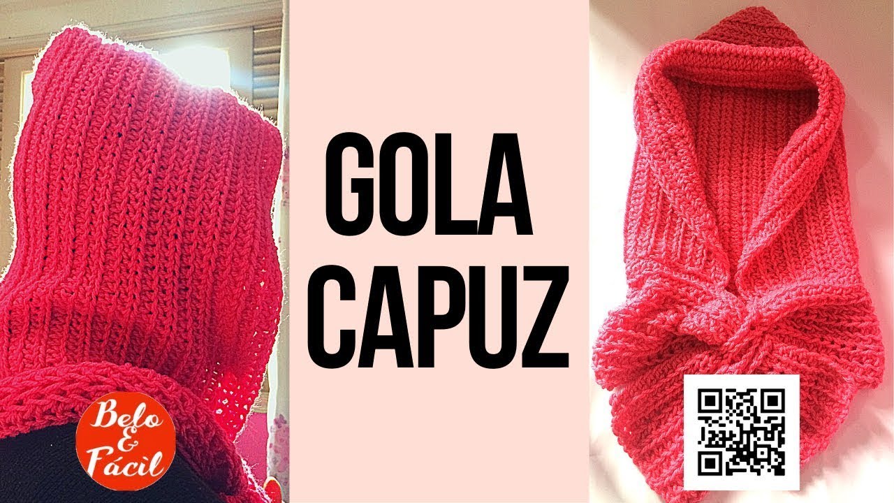 {BFA}Gola capuz em Crochê Por Carla Prado - Belo e Fácil