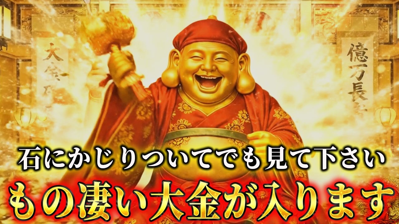 今絶対見て下さい！※1分で効果出ます※三回も削除された本物の映像です。恐ろしいほど金運が上昇します。【三面大黒天の強力波動】