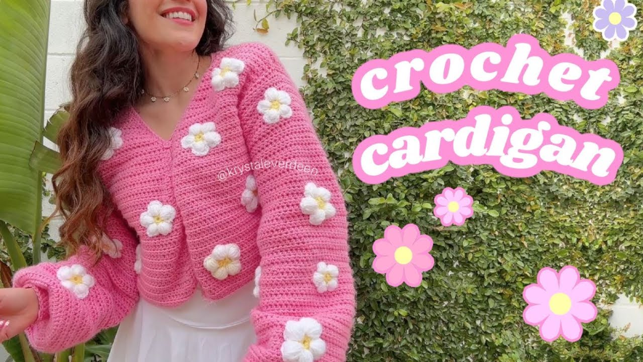 Crochet Cardigan │Pink Crochet Sweater Tutorial 🌸