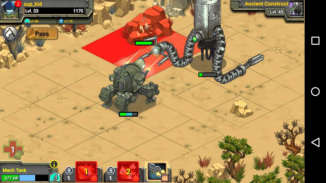 Battle nations mech. Tank VS ancient construct