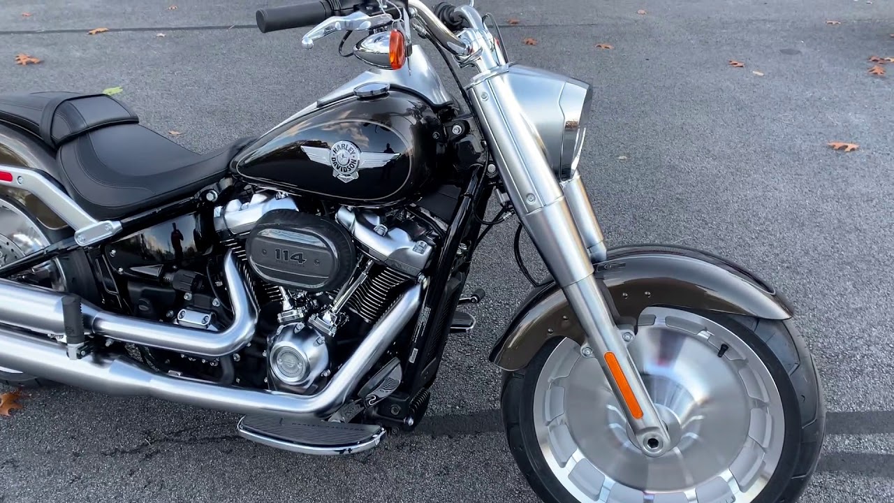 2020 Harley-Davidson Fatboy 114 in River Rock Gray and Black.