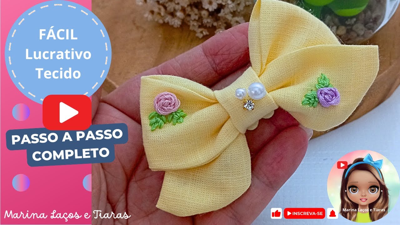 Como fazer LAÇO DE TECIDO que você tem em casa muito FÁCIL