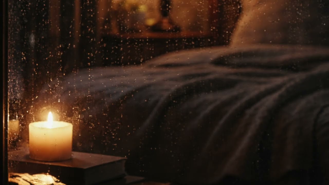 Rain on Window for Deep Sleep Cozy Night Ambience (1 Hour)