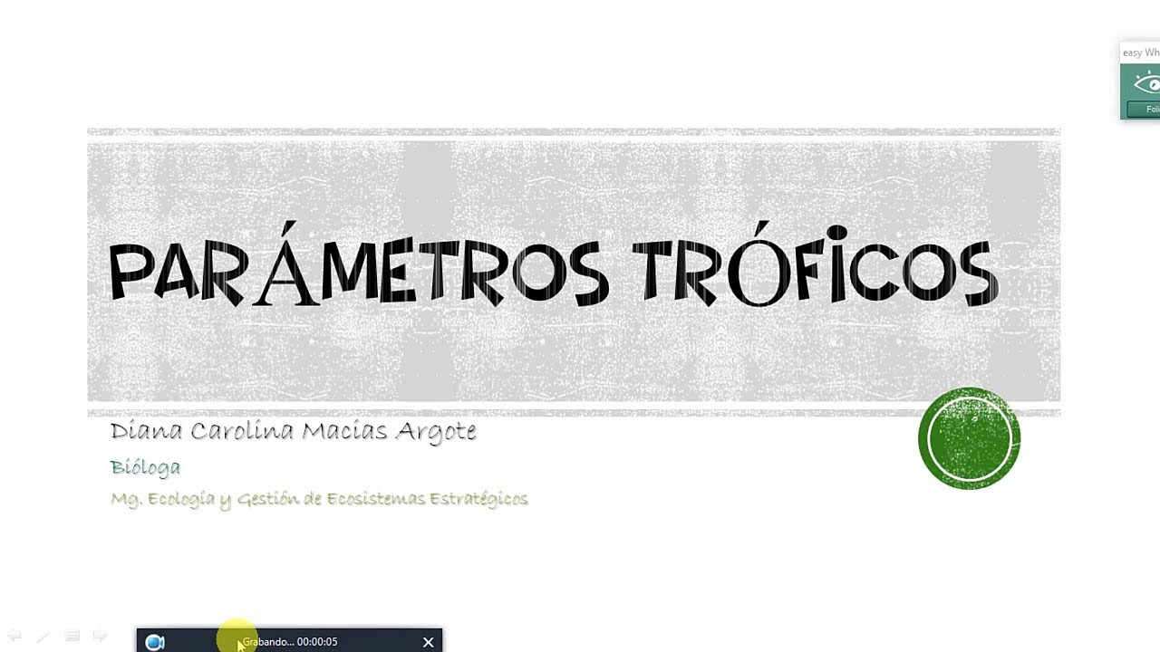 Ecología 3. Parámetros tróficos de los Ecosistemas