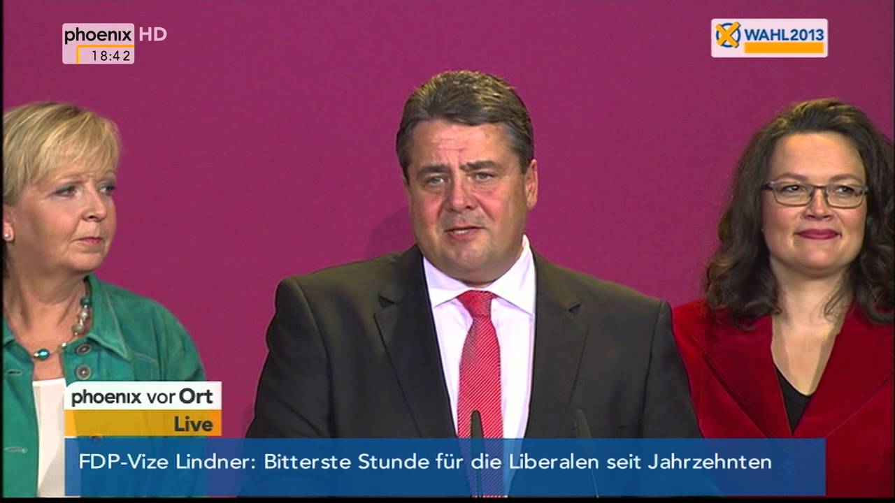 Wahlergebnis: Reaktionen von Steinbrück und Gabriel am 22.09.2013