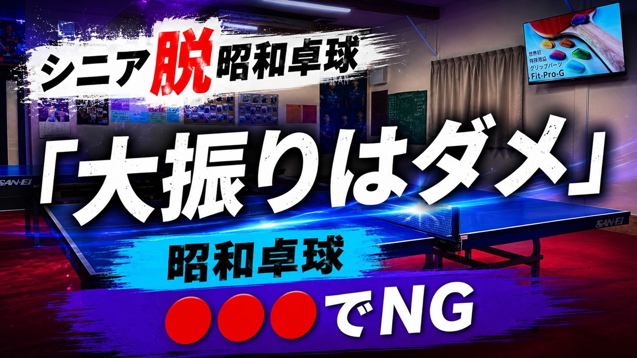 昭和卓球の理論「大振りはダメ」は100%大間違い！現代卓球は〇〇が大事！シニア卓球愛好家が陥りがちなポイントを徹底解説。すぐに上達に繋がるヒントを大公開。#卓球 #卓球シニア #卓球上達 #卓球初級者