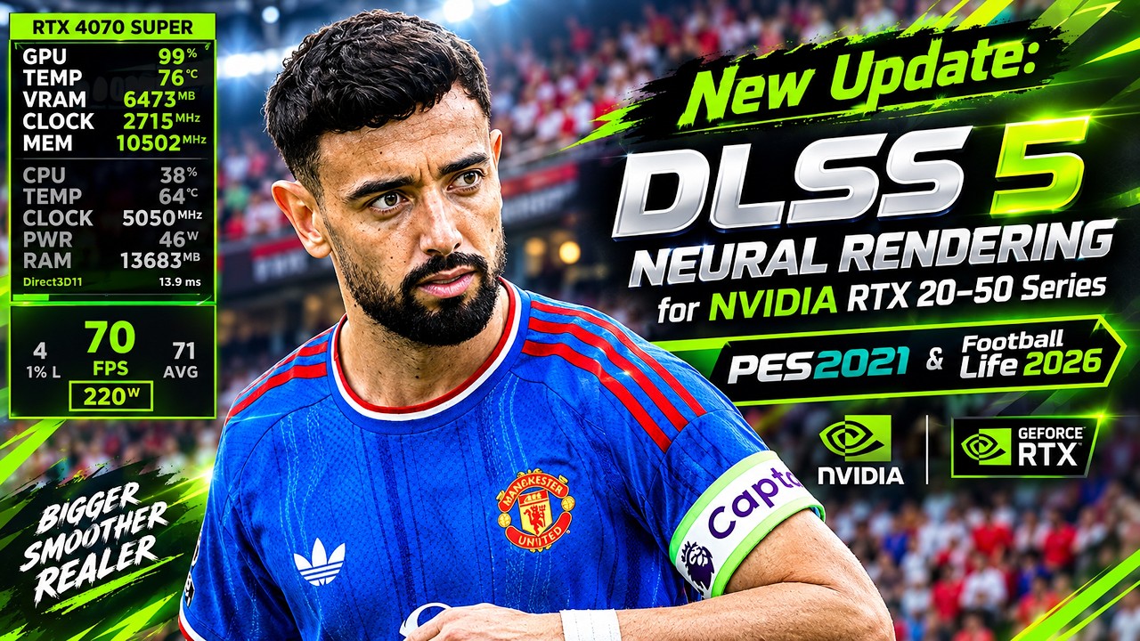 New Update: DLSS 5 Neural Rendering for NVIDIA RTX 20&ndash;50 Series + Installation - PES 2021 & FL 2026