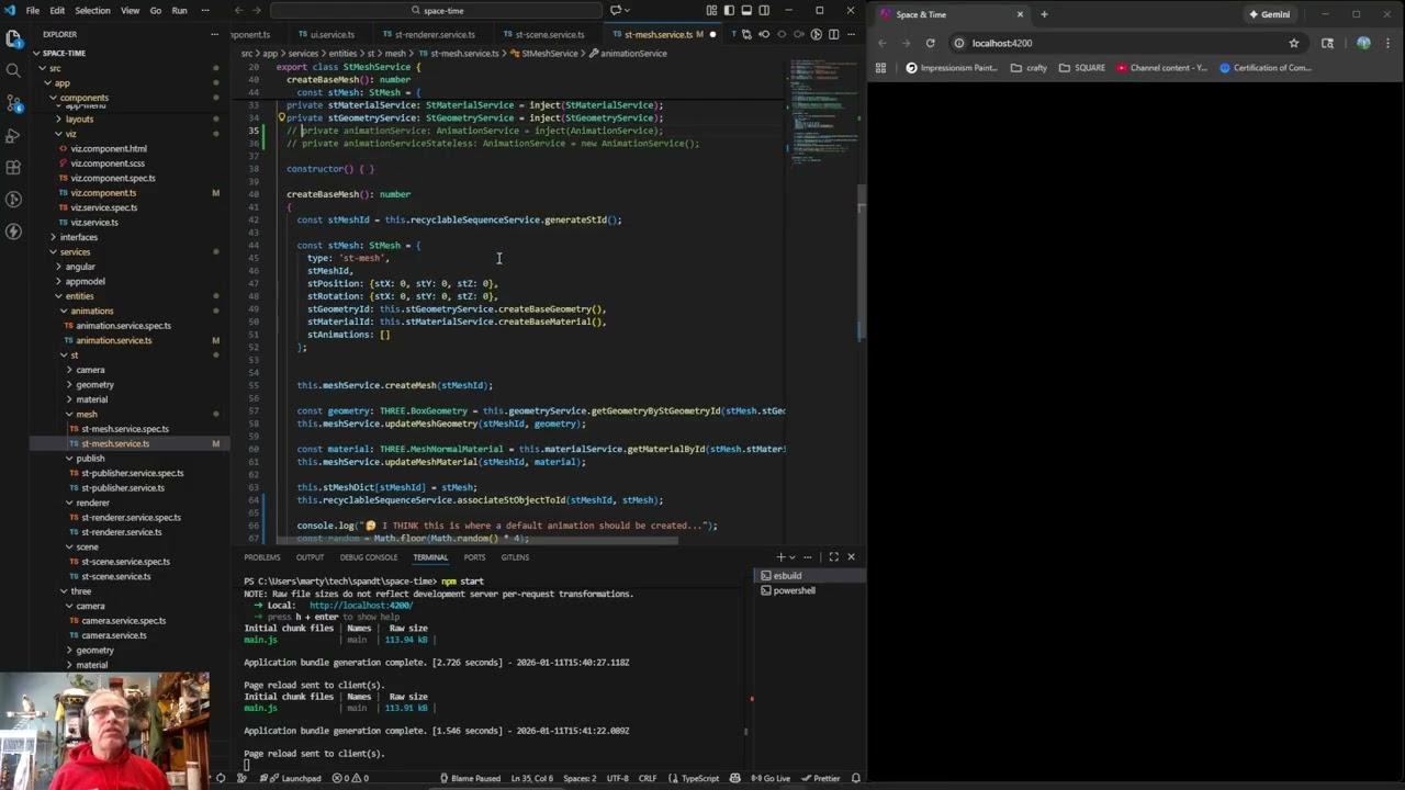 362 -ThreeJS and Angular Space And Time Application: DETOUR ng200 circular dependency