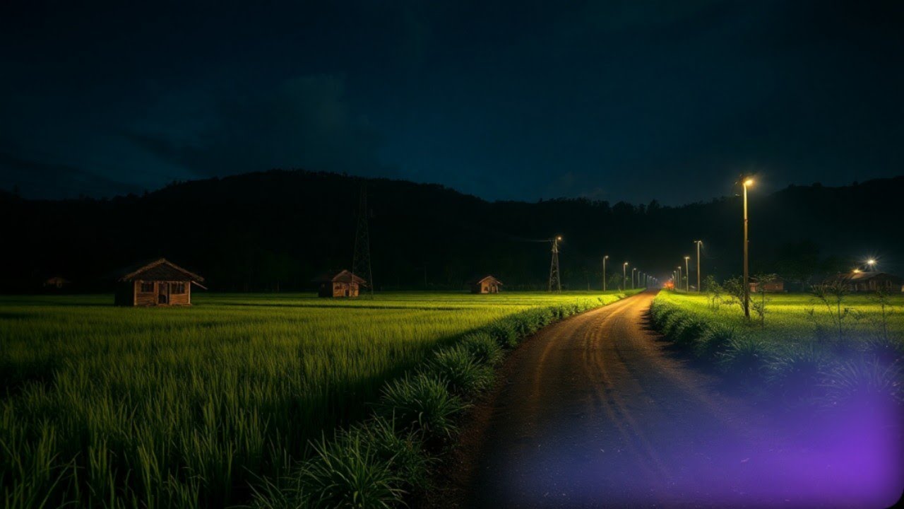 Lapangan desa saat malam ( village field in the middle of night)