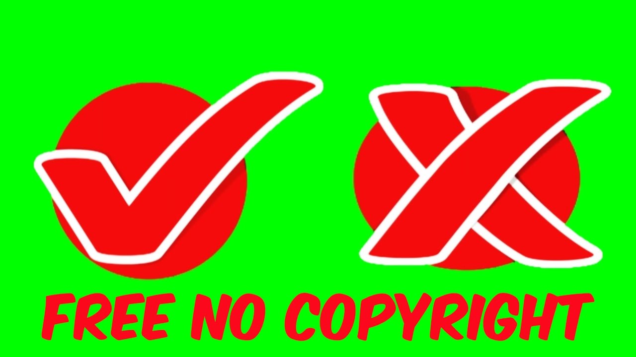 Correct & Wrong Green Screen icon VFX - Chroma key (No Copyright)
