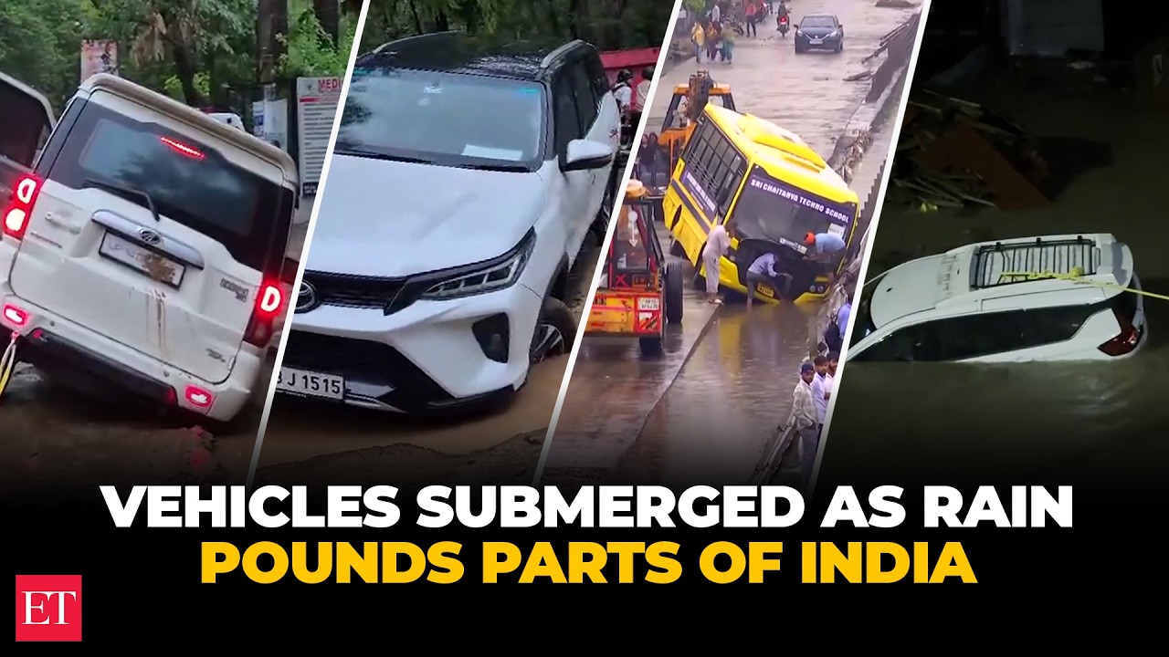 Monsoon Havoc: Vehicles face wrath of rain across India; visuals from Delhi-NCR, Gujarat, UP, UK