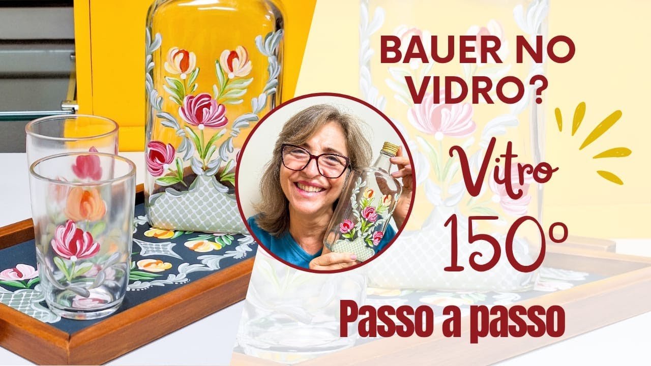 BAUER EM VIDRO?!!! Aprenda passo a passo, pintando técnica Bauer em Garrafa. Reutilize!  EP - 247