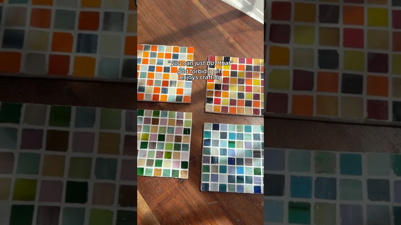 super easy DIY Tile Coasters 😍 #diy #coaster #mosaic