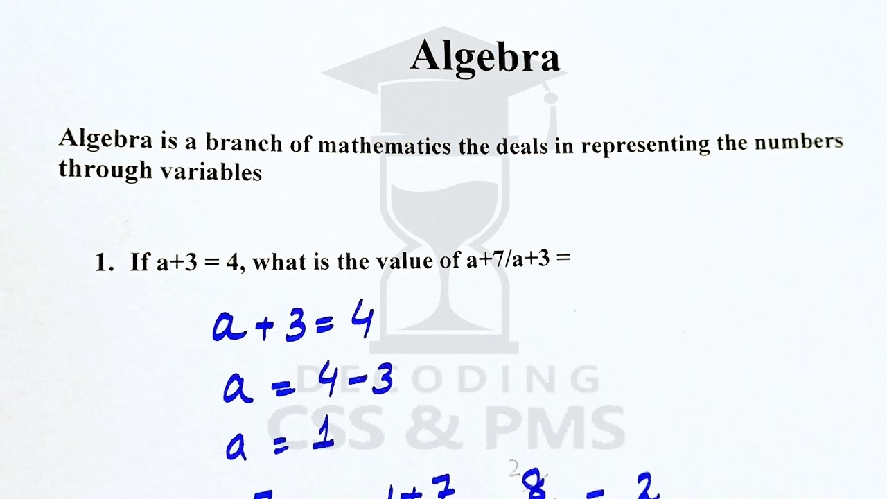 Algebra problems for #generalscienceandability and #onepapermcqs