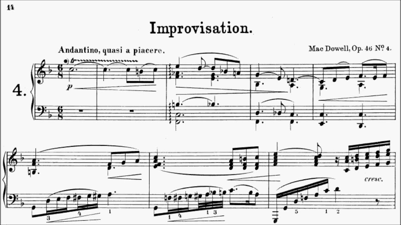 Trinity TCL Piano 2021-2023 Grade 7 B13 MacDowell Improvisation Op.46 No.4 Sheet Music