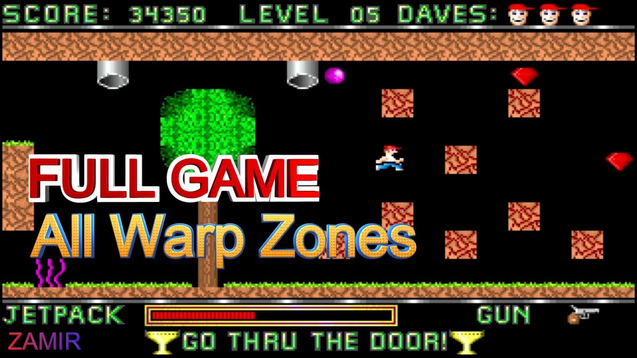 Dangerous Dave Pc DOS Game Longplay -  Full Walkthrough Inc' All Warp Zones