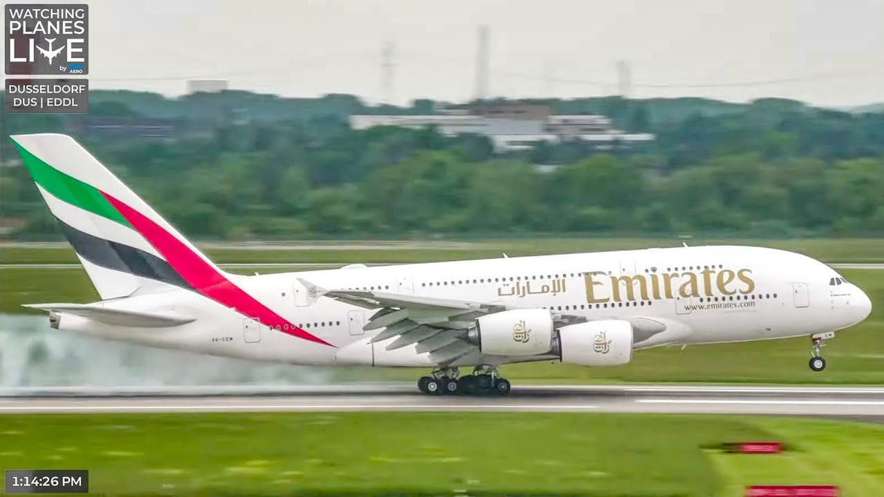 LIVE 4K WINDY Planespotting at Dusseldorf Airport - Watching Planes LIVE