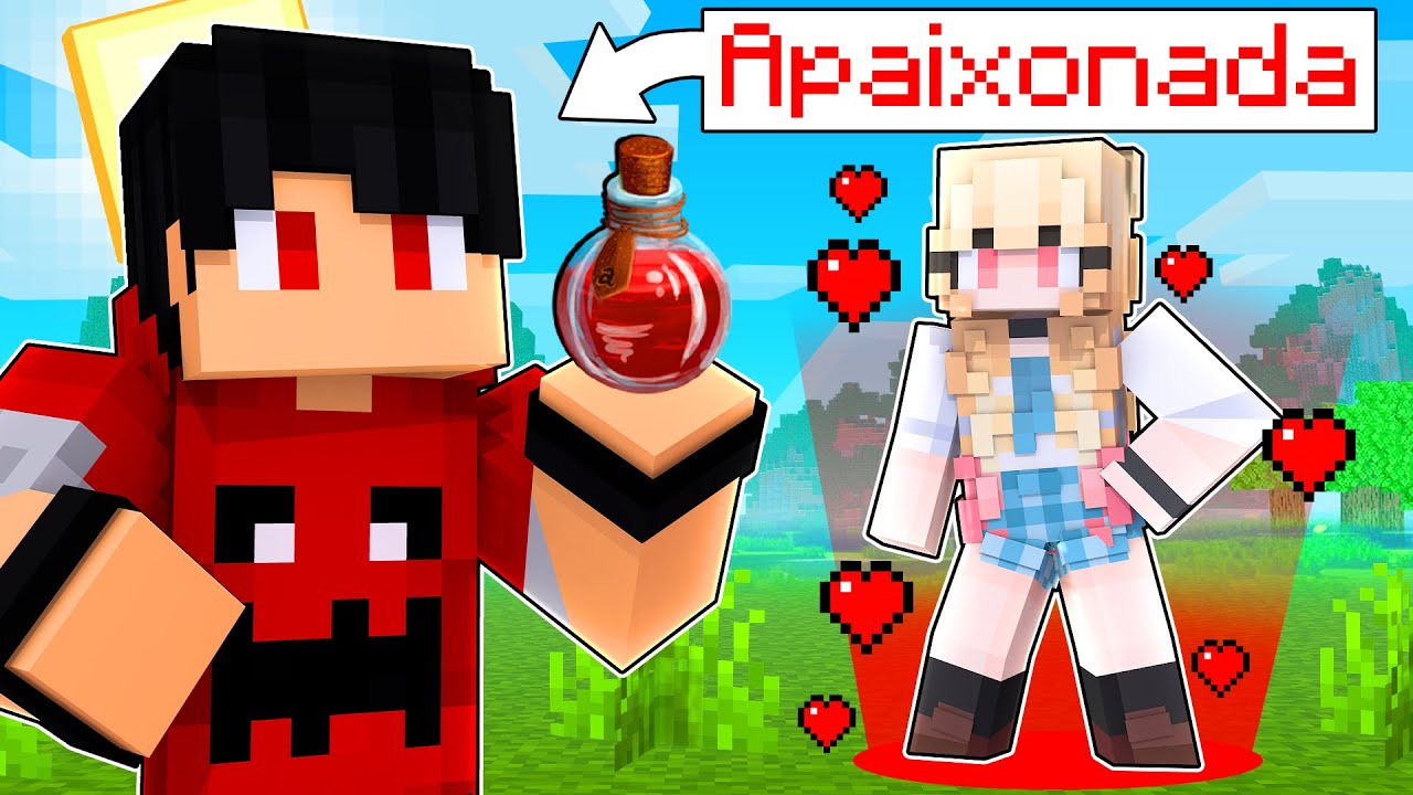 Dei a POÇÃO DO AMOR para uma GAROTA POPULAR no Minecraft