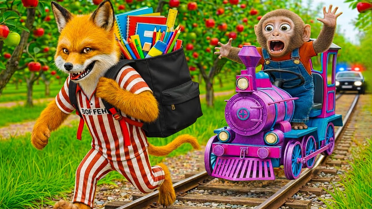 Monkey NANA Drives Tractor Carrying Fish Through Flood & Fixes Damaged Road!