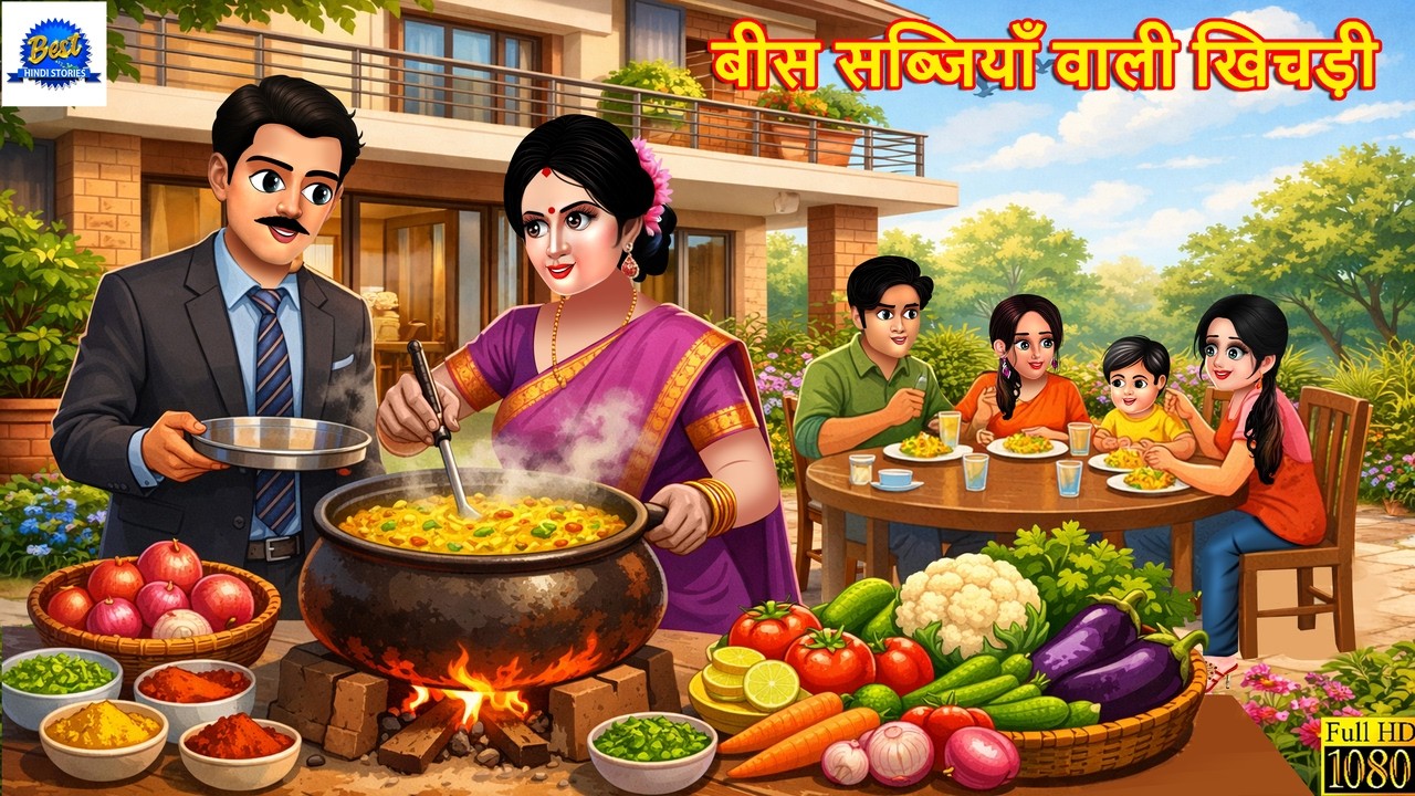बीस सब्जियाँ वाली खिचड़ी | Hindi Kahani | Hindi Cartoon | Moral Stories | Hindi Story | Kahani |Story