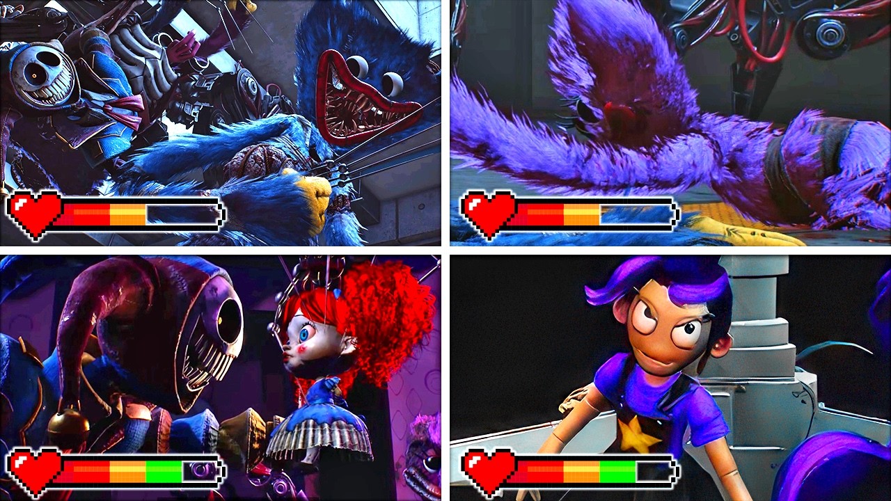 Poppy Playtime Chapter 5 - All DEATHS with Healthbars