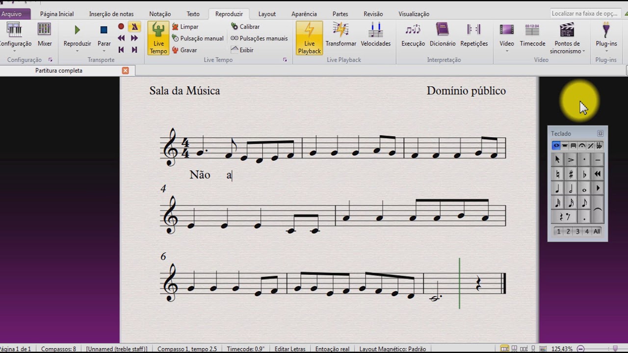 Fazendo uma partitura  - no Sibélius