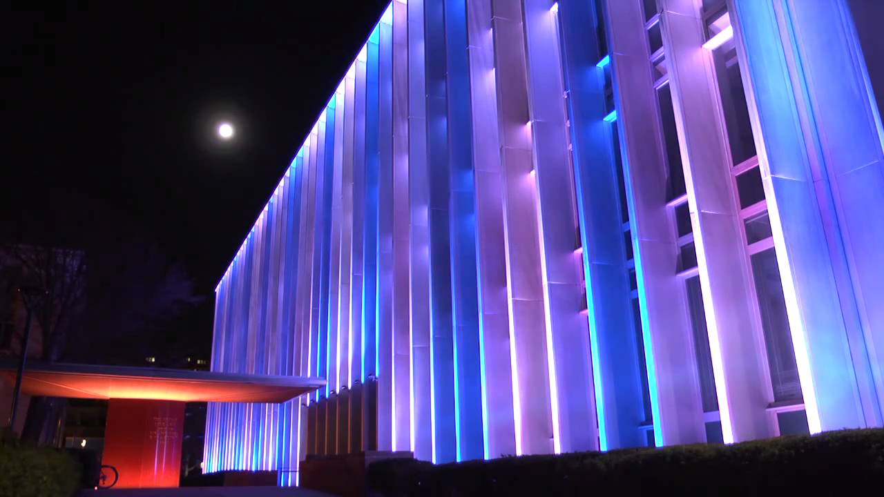 Hunt Library Light Show