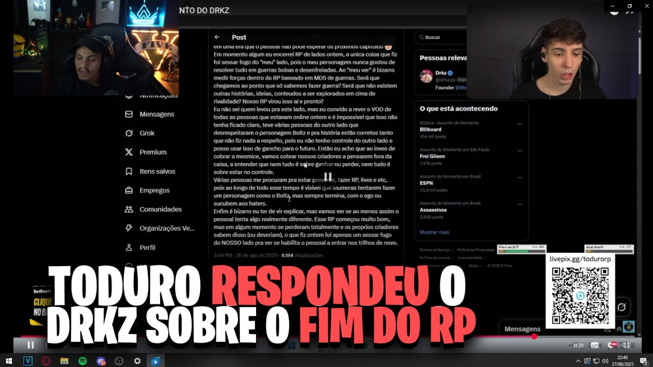 TODURO RESPONDE O DRKZ E EXPLICOU TUDO!! DRKZ  FOI ERRADO?!