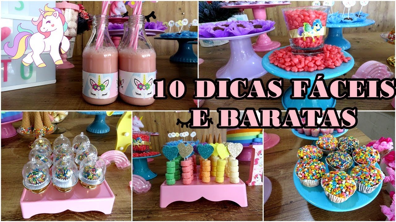 10 DICAS FÁCEIS E BARATAS PARA FESTA DE UNICÓRNIO #ISISFAZ8