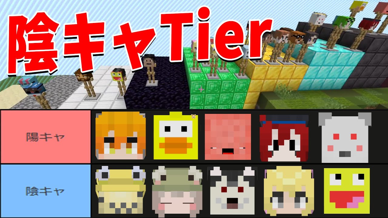 50人クラフト陰キャTierを作ってみたら参加勢の意外過ぎる一面が判明した - マインクラフト【KUN】