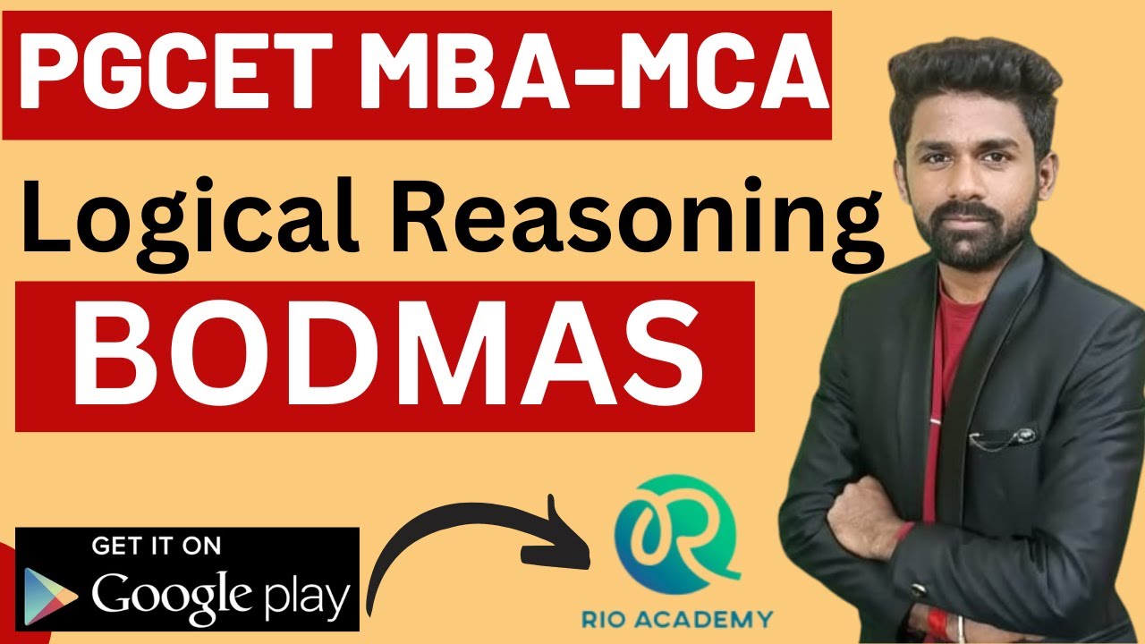PGCET MBA-MCA | Logical Reasoning | BODMAS | Part 1