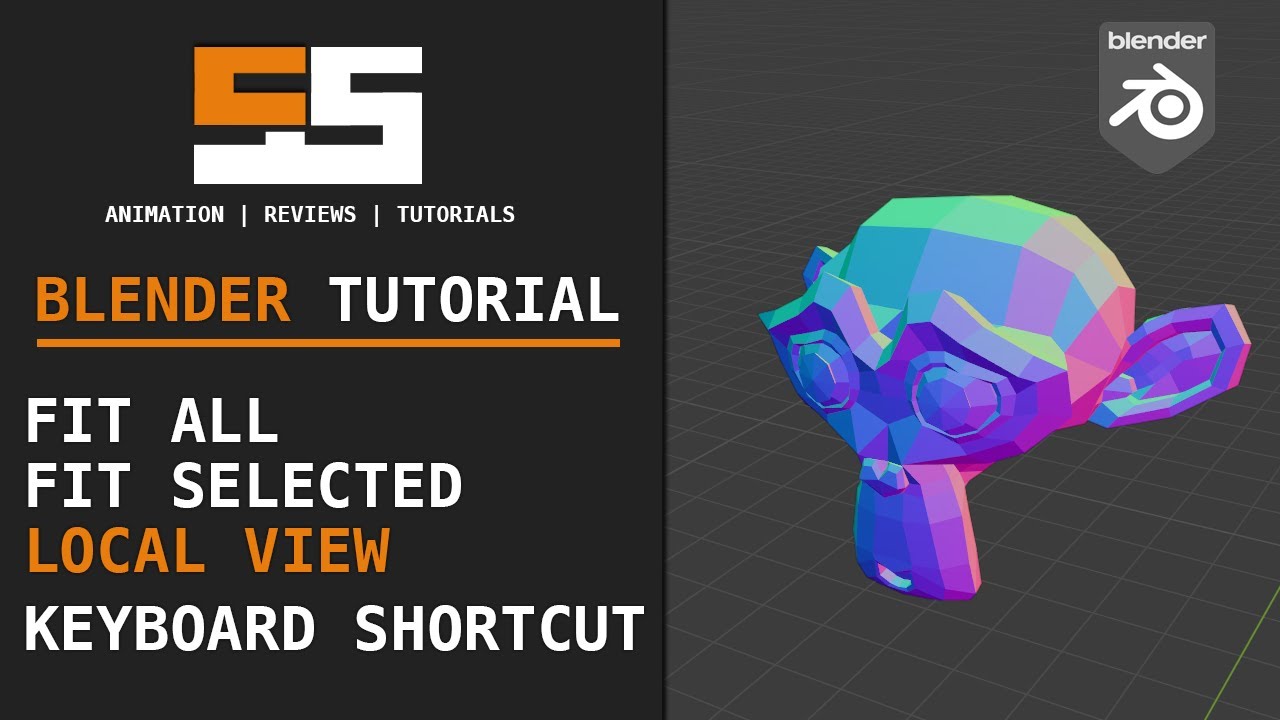 Базовый учебник Blender: Подогнать все / Подогнать выбранное и локальное представление