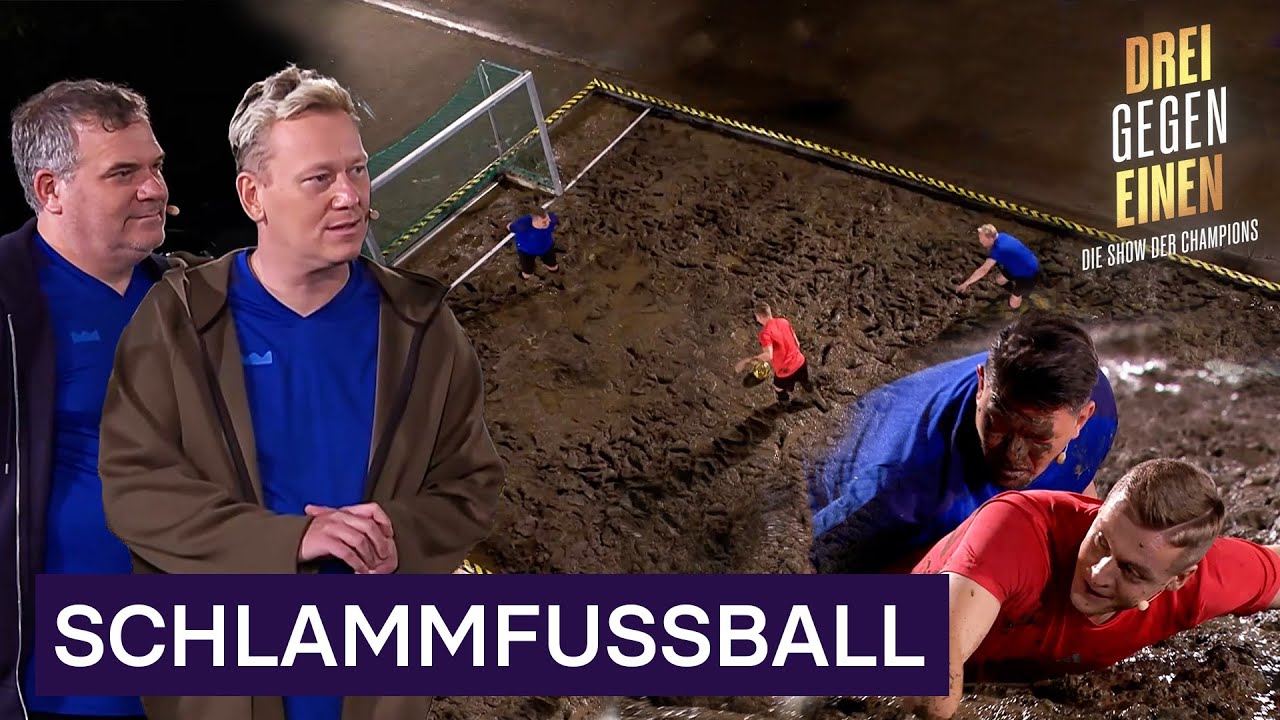 Fußball im Schlamm 😅 Knossi, Elton und Tim Mälzer gegen Felix Kroos | Drei Gegen Einen 💪​