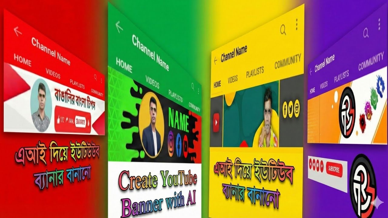AI দিয়ে YouTube Banner বানানো | create youtube banner with ai | Youtube banner design