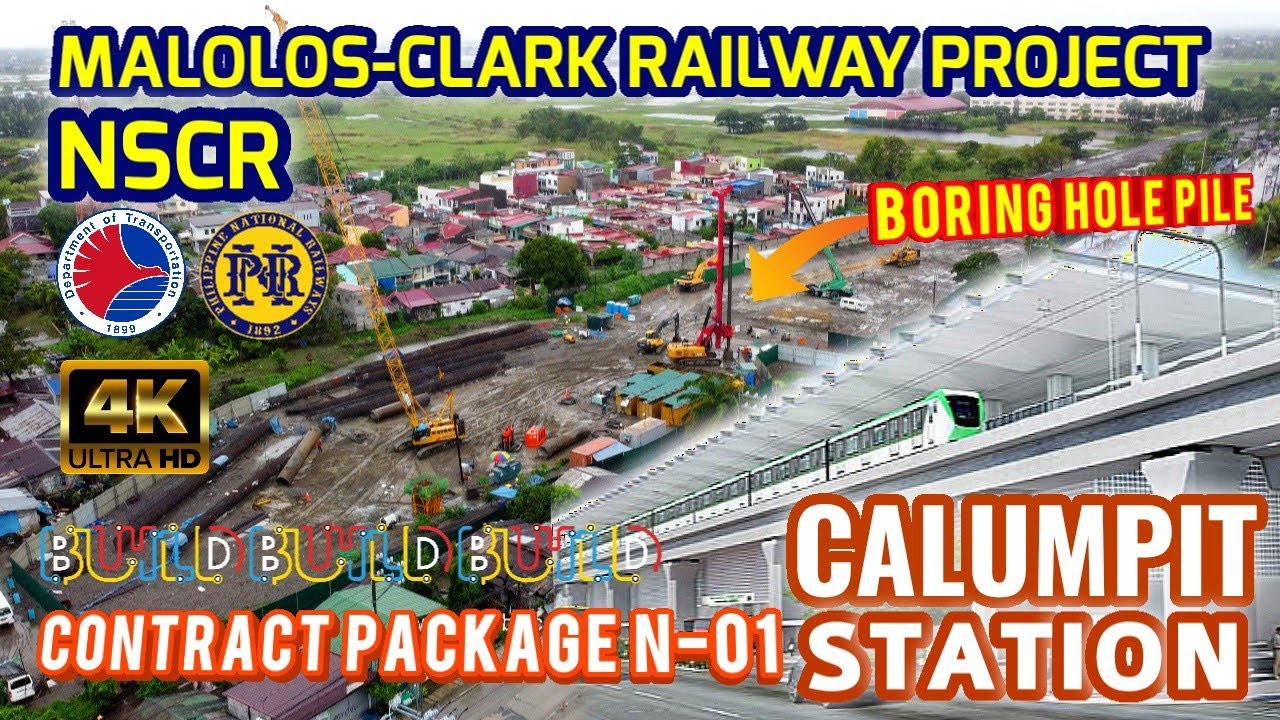 [4K] CALUMPIT STATION NSCR, MALOLOS - CLARK RAILWAY PROJECT 10/24/2021 Update