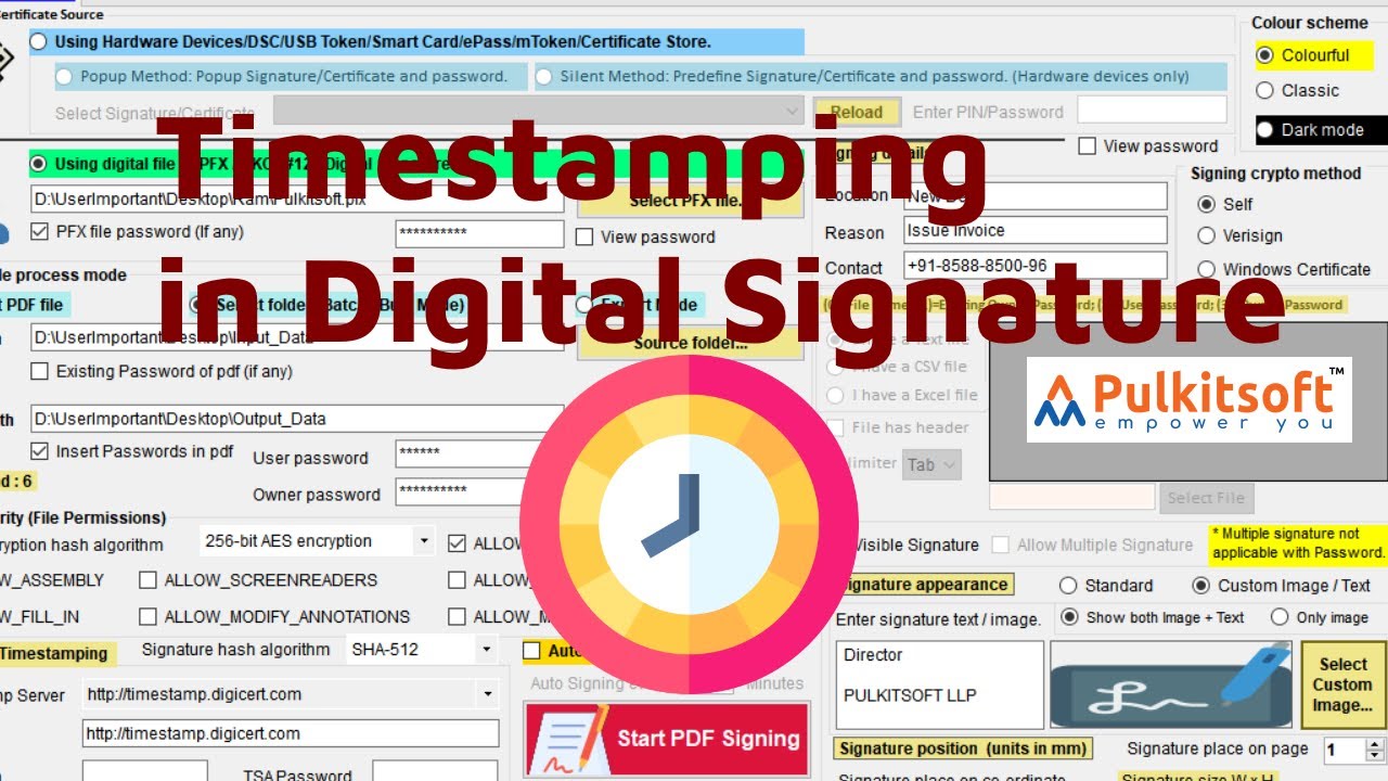 Timestamping | PDF Signing Software | Insert Signature On Pdf | Digital Signer | Pulkitsoft