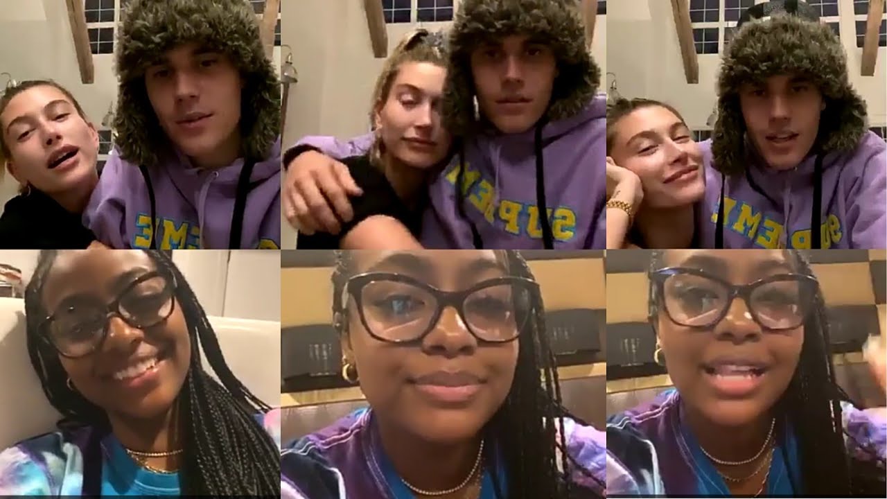 Justine Skye participa da live de Justin e Hailey Bieber (31/03/20).