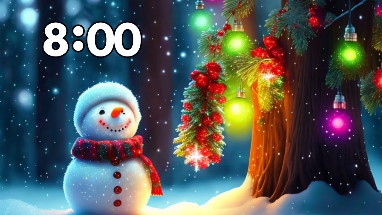 8 Minute Winter Timer With Animated Snow and Music