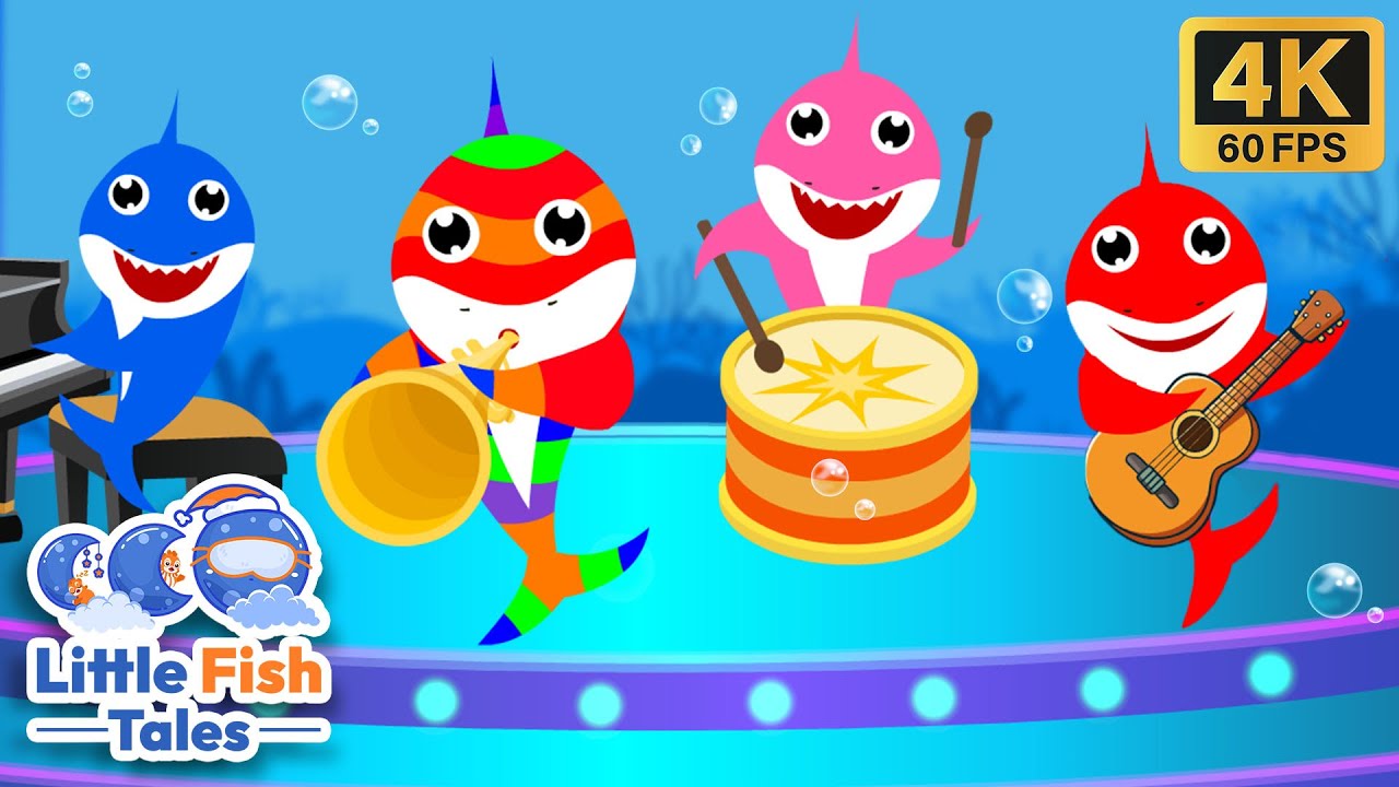Colorful Baby Shark | Rainbow Shark | Sing along | Little Fish Tales | #babyshark