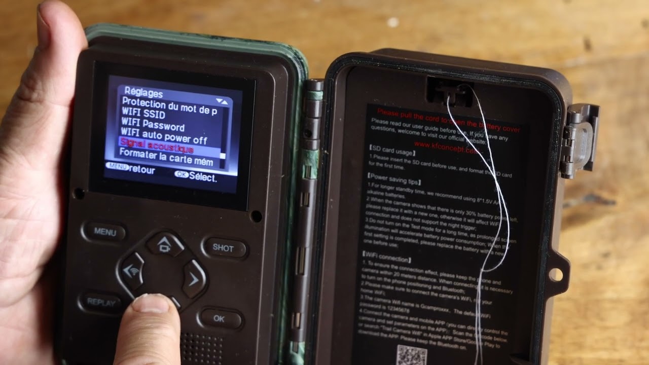 test de la wifi trail camera  de K&F concept