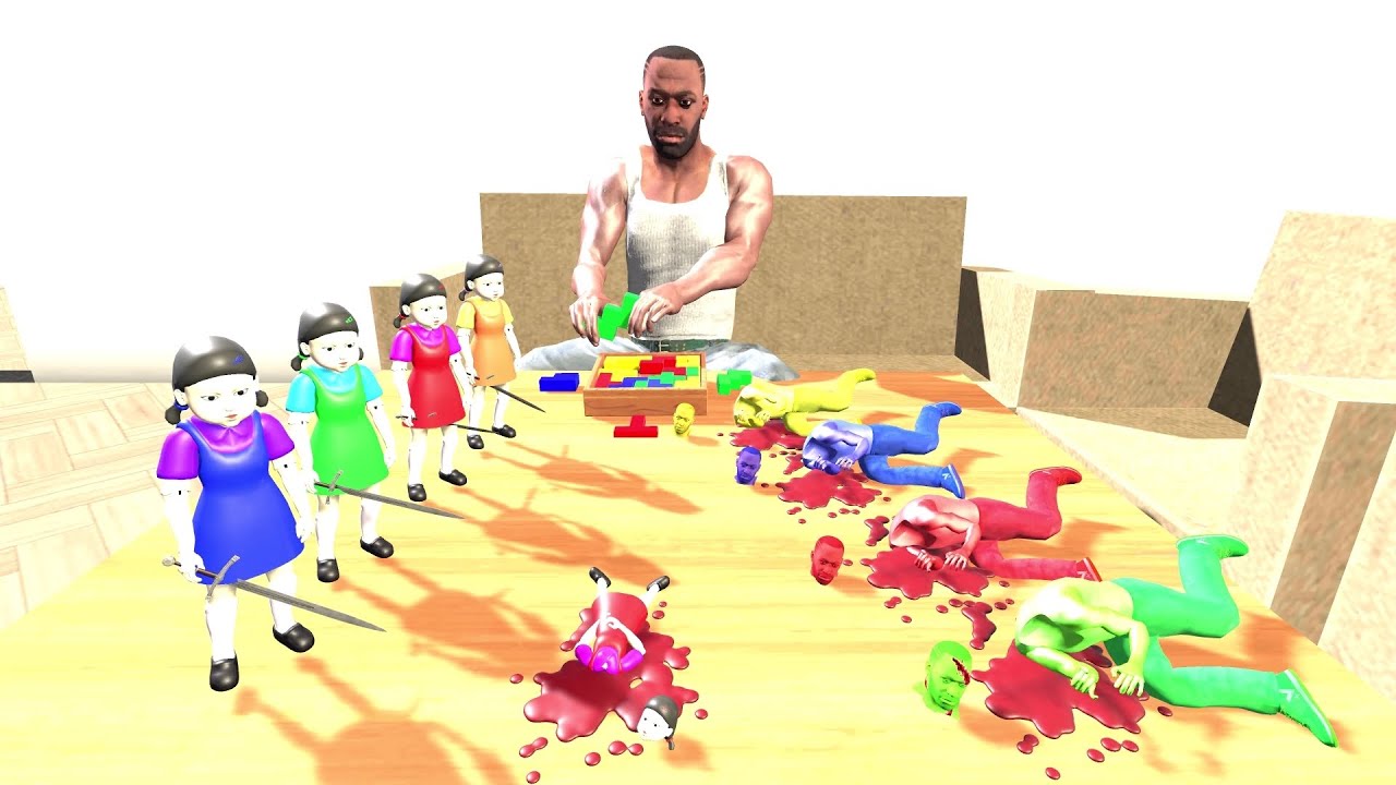 Tiny Colourful Squid Doll Kill Tiny Colourful Franklin in Indian Bike Driving 3d: