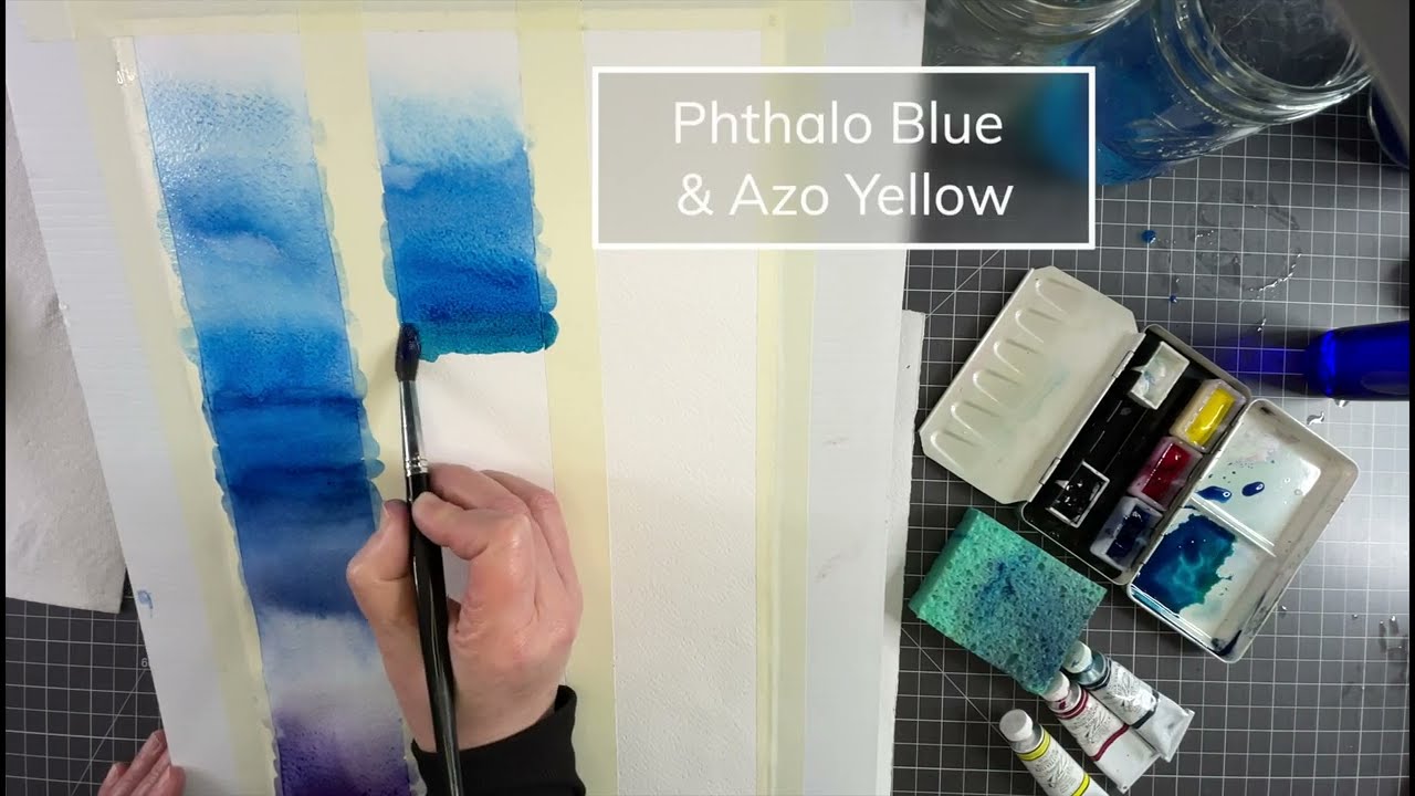 Watercolor Painting - Testing Phthalo Blue by M Graham