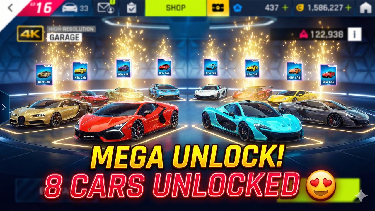 8 Cars Unlocked 😍🔥 | Asphalt 9 Legends Big Unlock Video