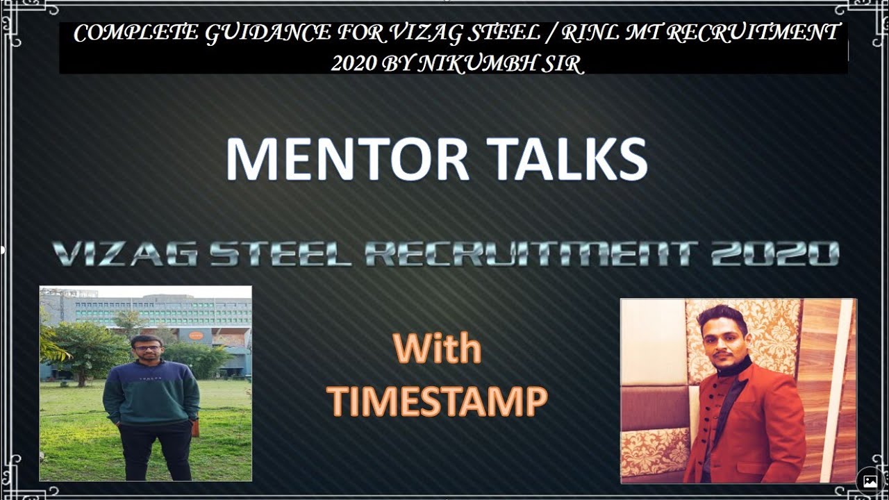 VIZAG STEEL (RINL) - MANAGEMENT TRAINEE JOB PROFILE