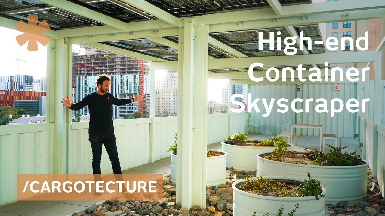 He stacked 64 containers in high-end solar skyscraper of 18 condos