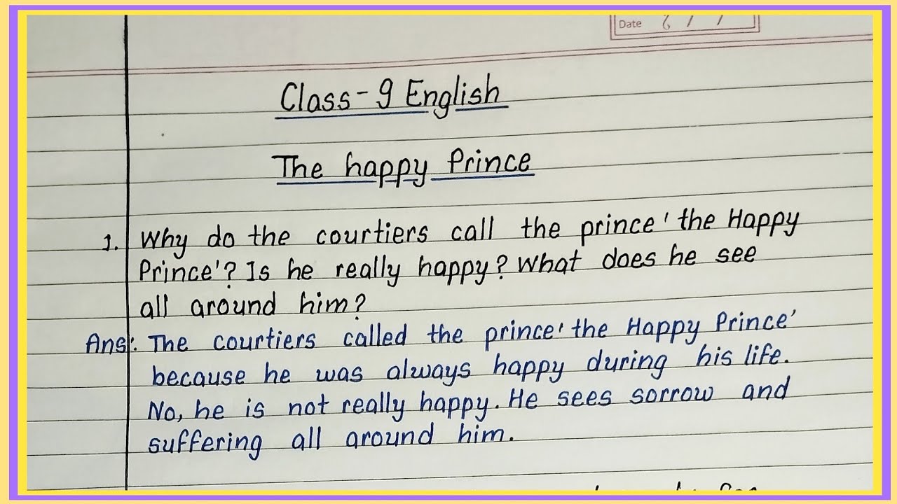The happy prince question answer | the happy prince important questions |