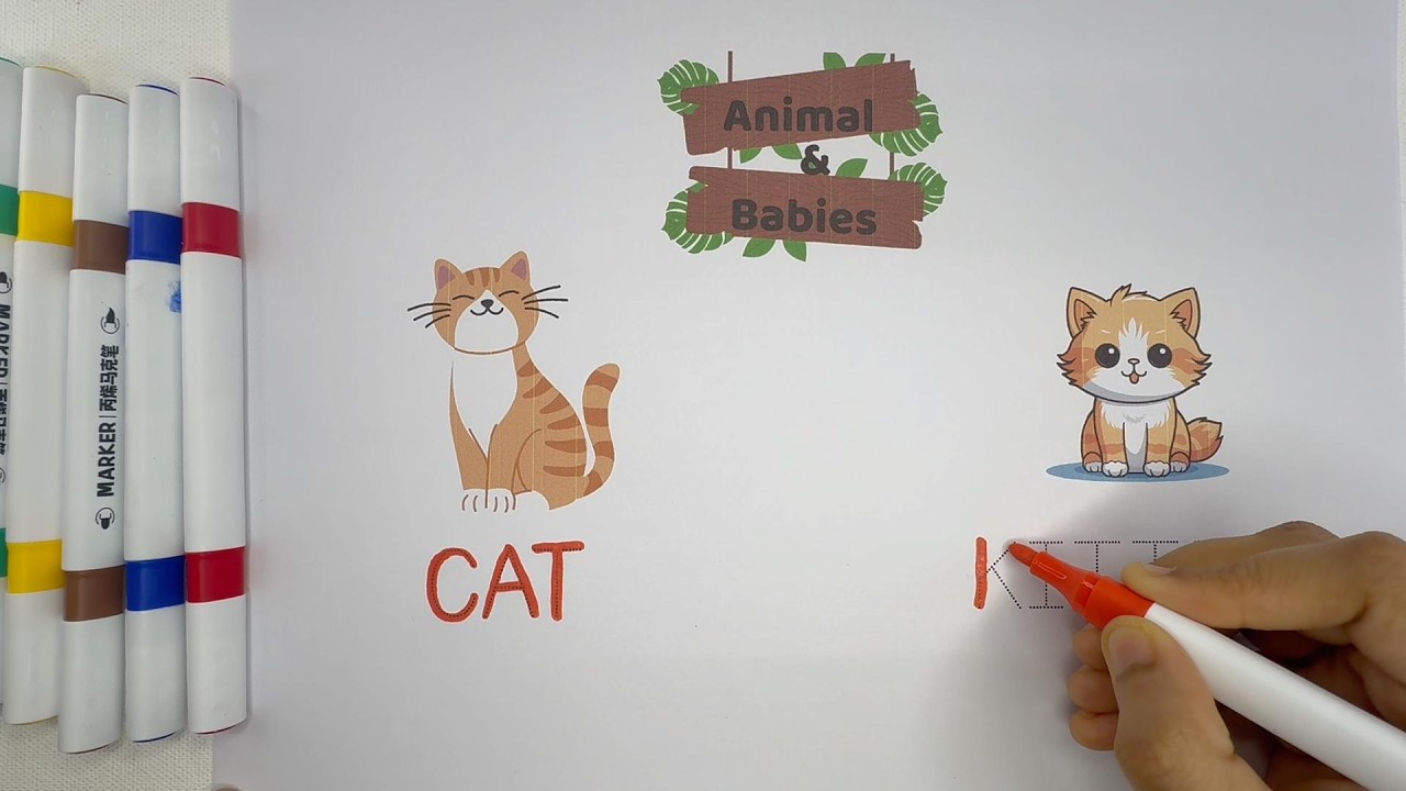 Изучение животных и их детенышей — Часть 1 ✍️🐶 | Собаки–щенки, кошки–котята и другие | Miniminds ...